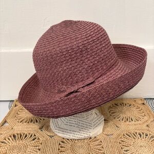 Liz Claiborne Pink Straw Garden Beach Church Hat